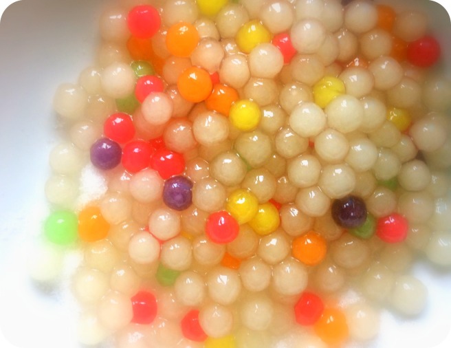 The cooked tapioca pearls